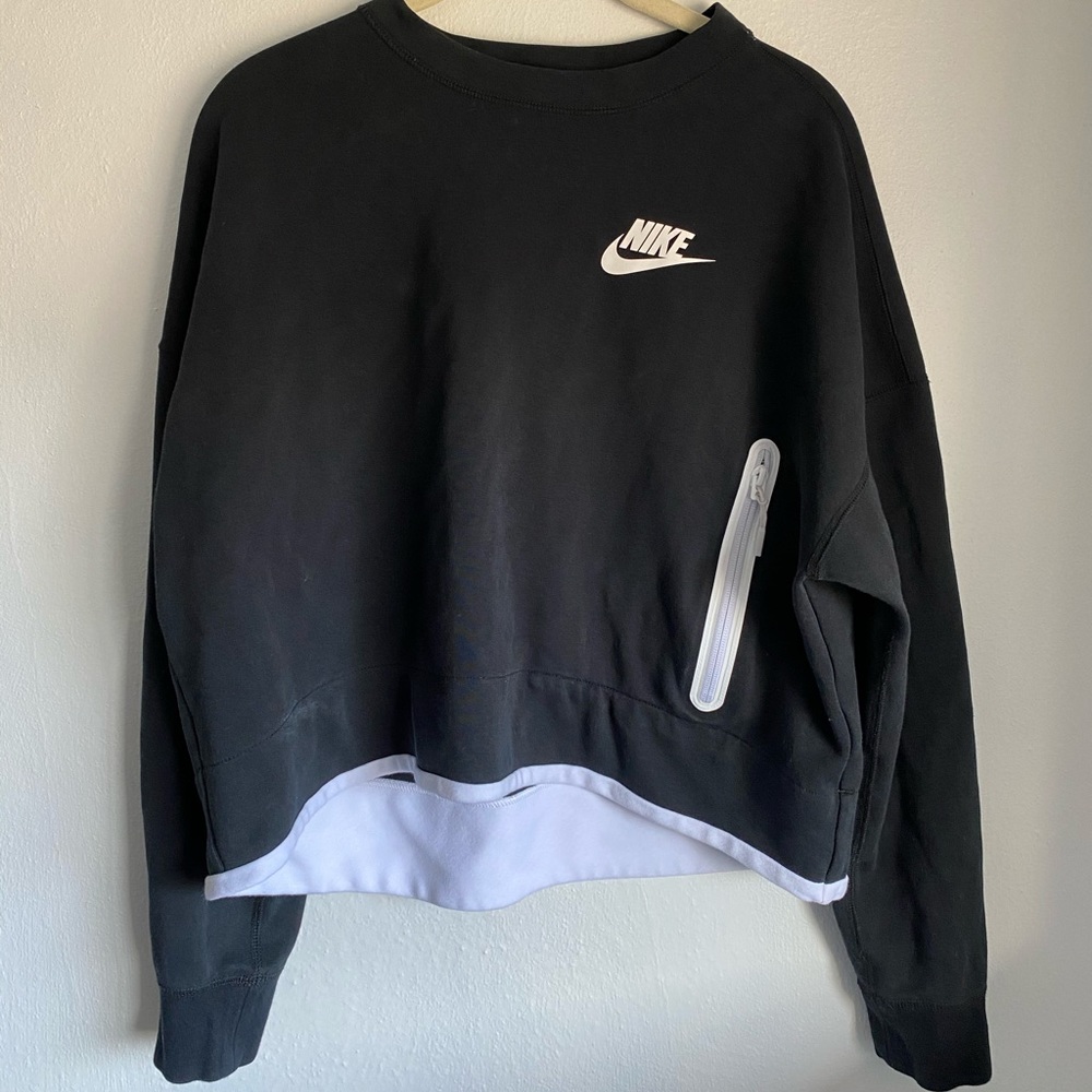 Nike Tech Fleece Cropped Crewneck Sweater, Size L